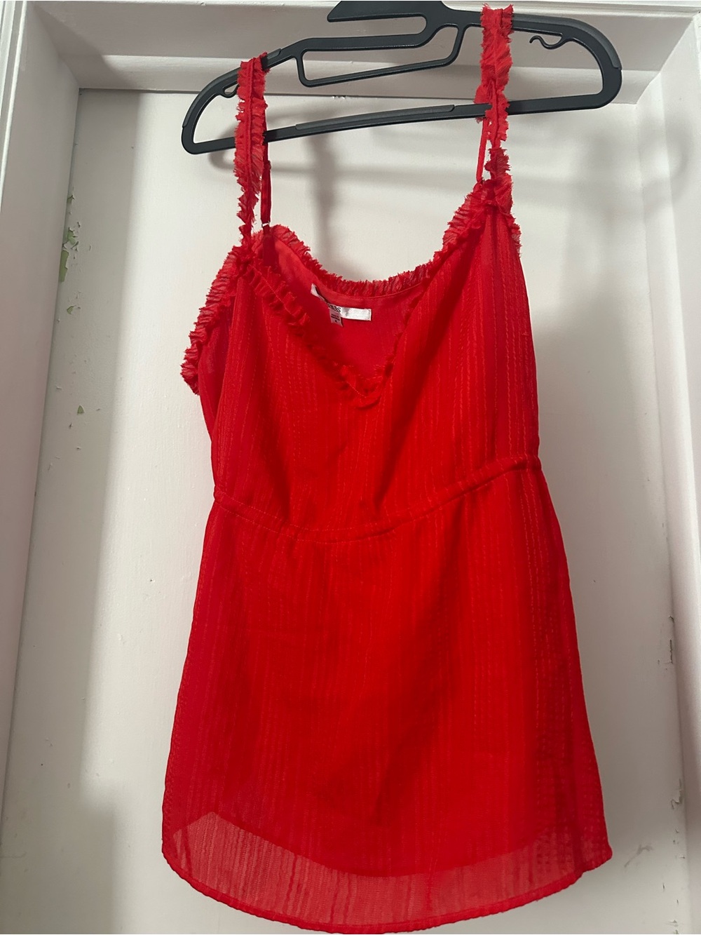 Guess Red Ruffle-Trim V-Neck Camisole